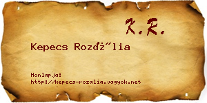 Kepecs Rozália névjegykártya